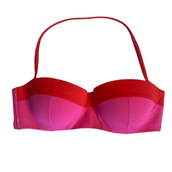 TORY BURCH Bikini Bandeau Laurito Pink Underwire Swimsuit Top | S - Picture 2 of 5